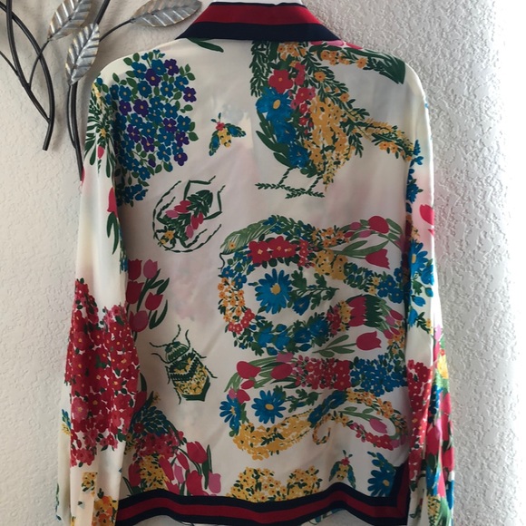 Authentic Gucci floral shirt button front blouse - Picture 8 of 16